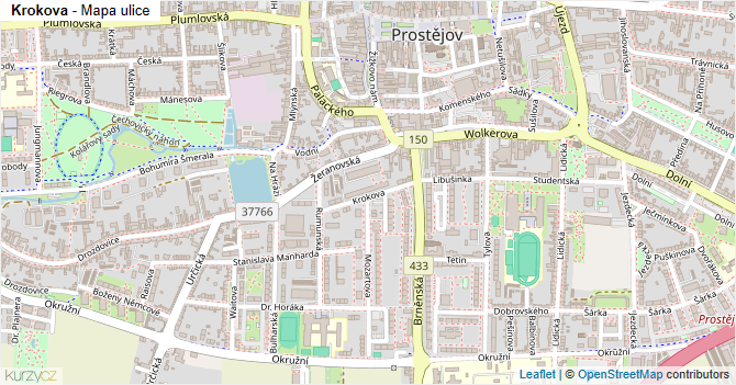Krokova - mapa ulice