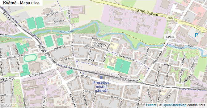 Květná - mapa ulice