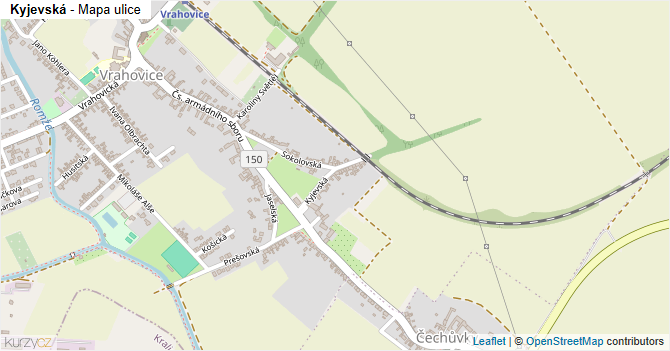 Kyjevská - mapa ulice