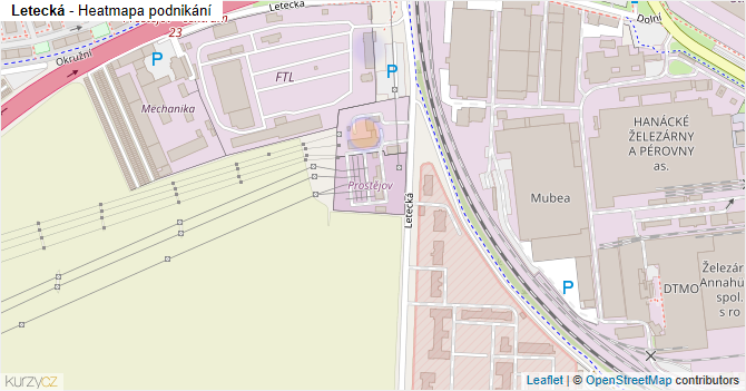 Letecká - mapa podnikání