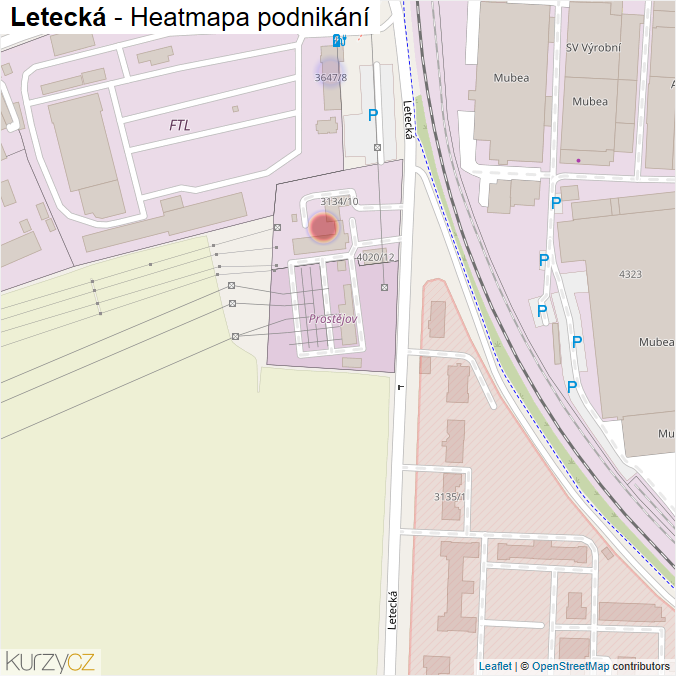 Mapa Letecká - Firmy v ulici.