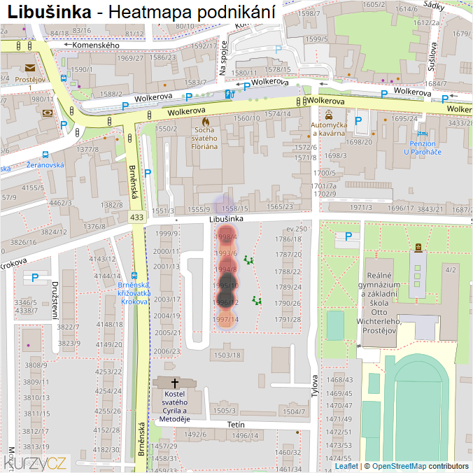 Mapa Libušinka - Firmy v ulici.