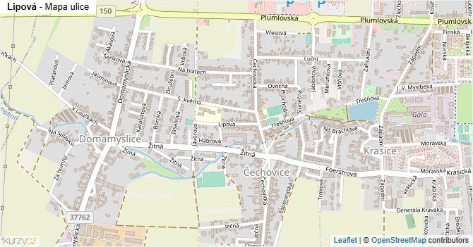 Lipová - mapa ulice