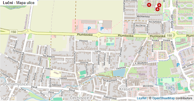 Luční - mapa ulice