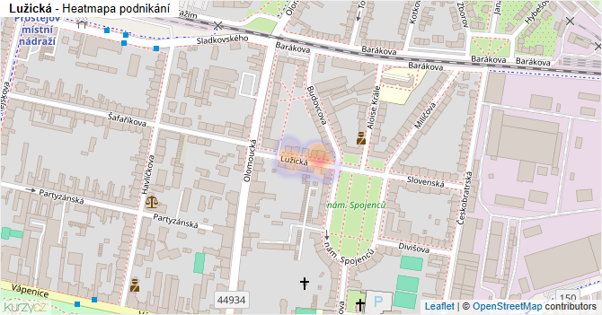 Lužická - mapa podnikání