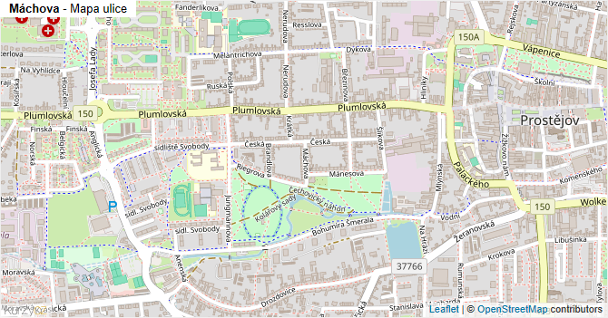 Máchova - mapa ulice