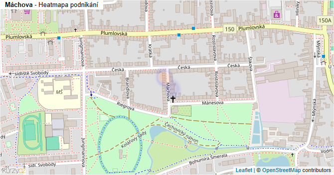 Máchova - mapa podnikání