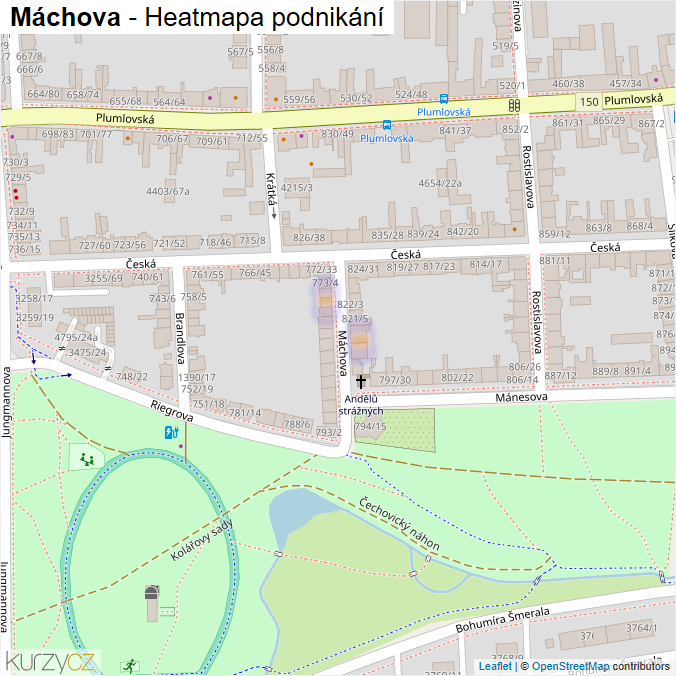 Mapa Máchova - Firmy v ulici.