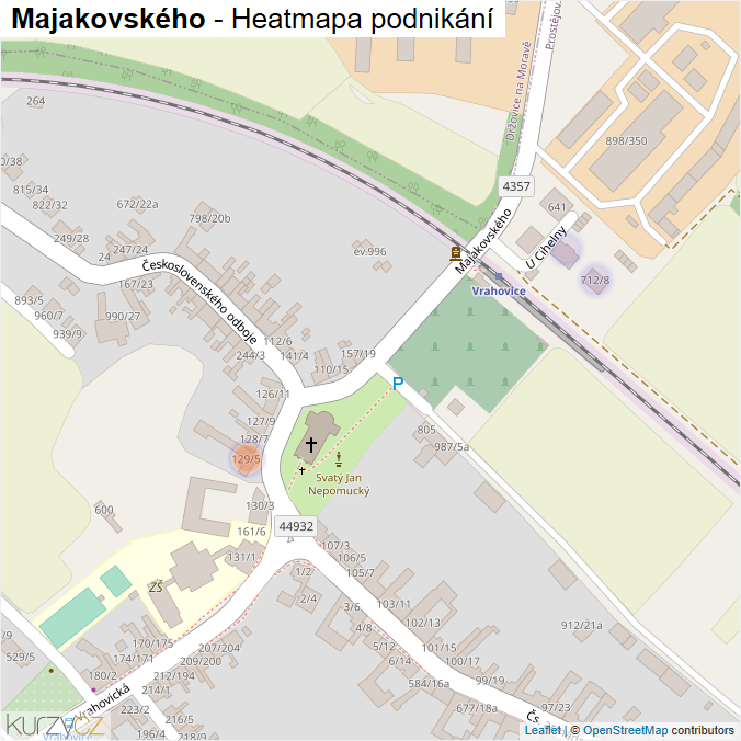 Mapa Majakovského - Firmy v ulici.