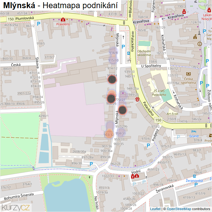 Mapa Mlýnská - Firmy v ulici.