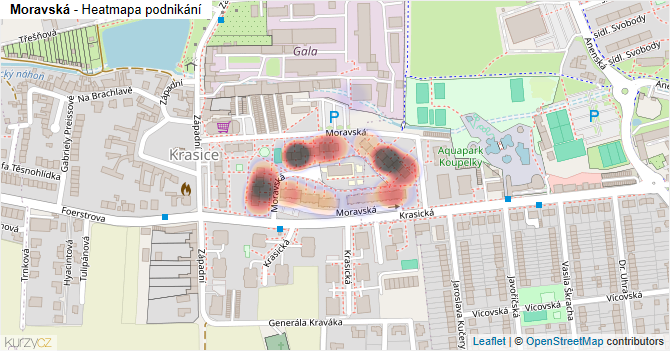 Moravská - mapa podnikání