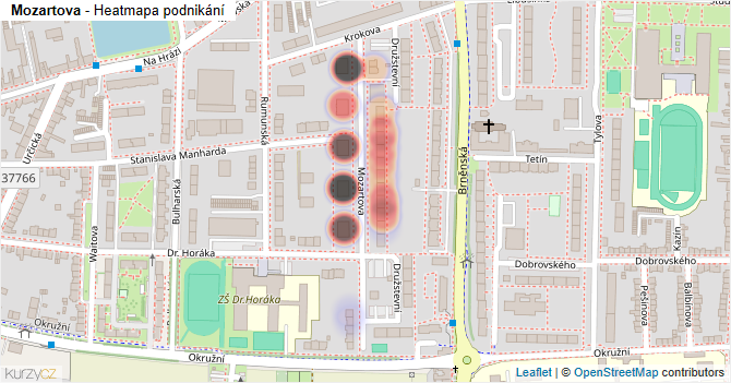 Mozartova - mapa podnikání