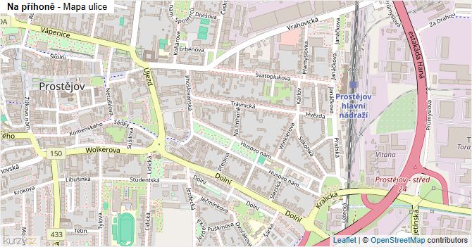 Na příhoně - mapa ulice