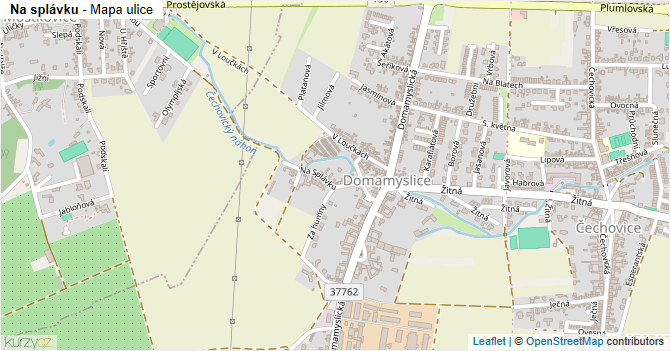Na splávku - mapa ulice