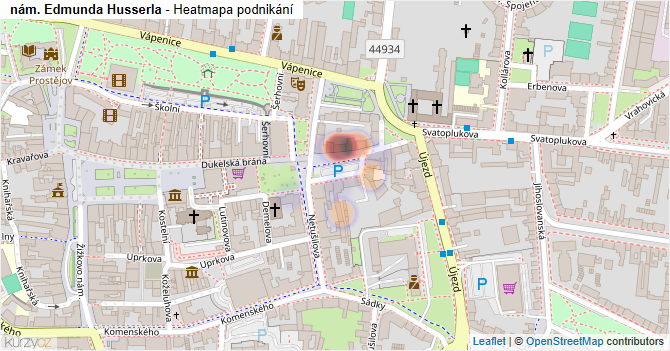 nám. Edmunda Husserla - mapa podnikání