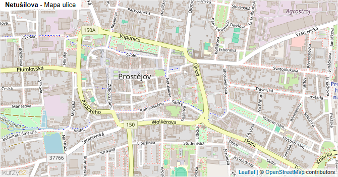 Netušilova - mapa ulice