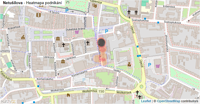 Netušilova - mapa podnikání
