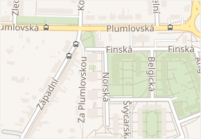 Norská v obci Prostějov - mapa ulice