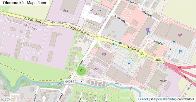 Olomoucká - mapa firem