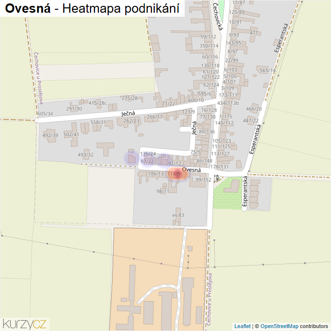 Mapa Ovesná - Firmy v ulici.
