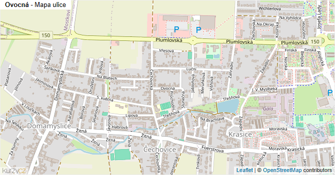Ovocná - mapa ulice