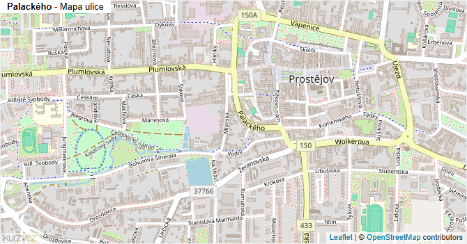 Palackého - mapa ulice