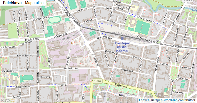 Palečkova - mapa ulice