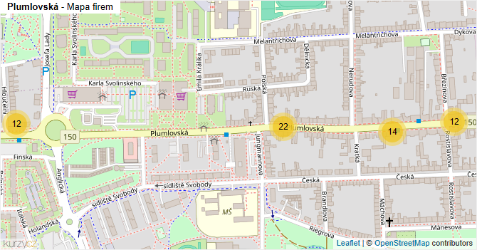 Plumlovská - mapa firem