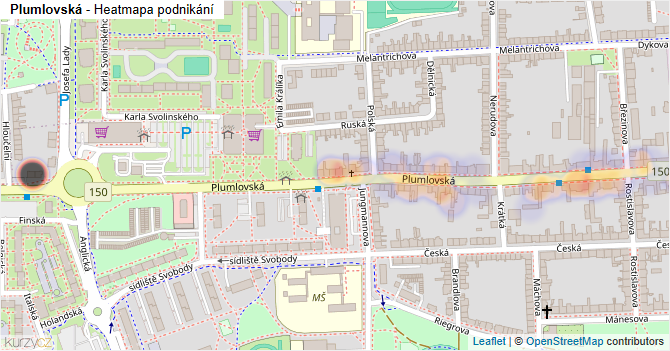 Plumlovská - mapa podnikání