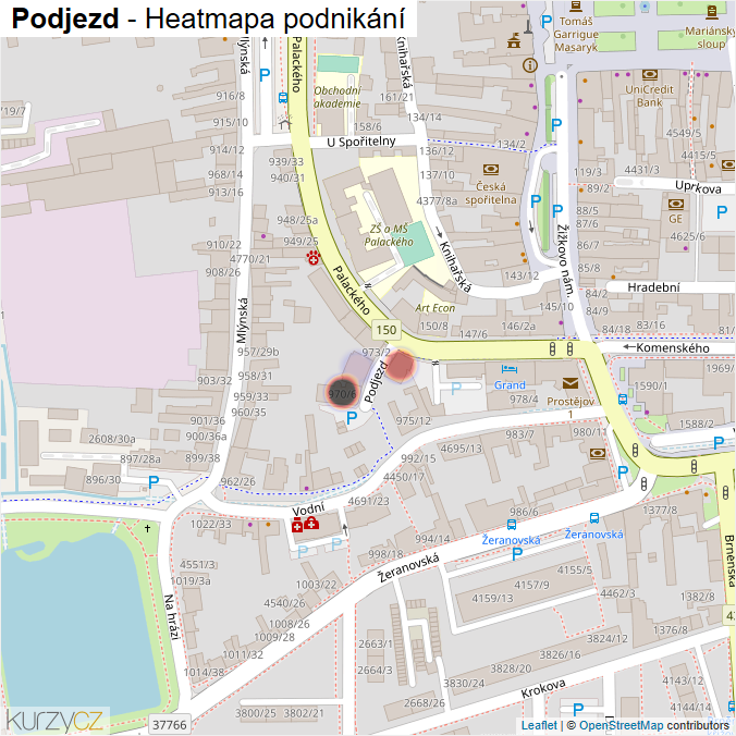 Mapa Podjezd - Firmy v ulici.