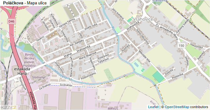Poláčkova - mapa ulice
