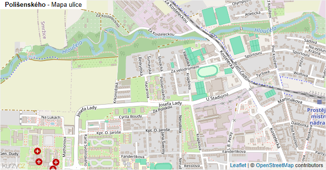 Polišenského - mapa ulice
