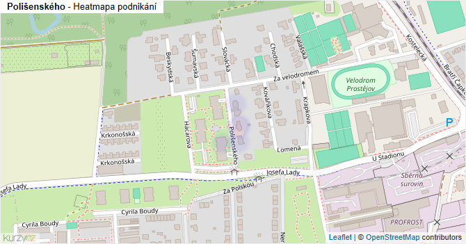 Polišenského - mapa podnikání