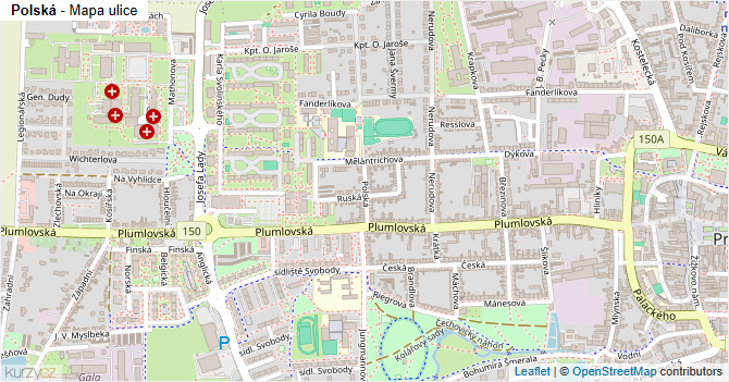 Polská - mapa ulice
