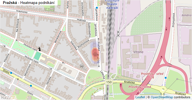 Pražská - mapa podnikání