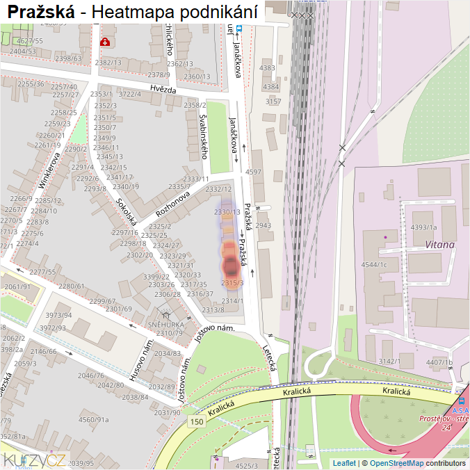 Mapa Pražská - Firmy v ulici.