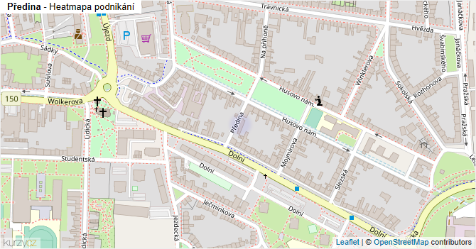 Předina - mapa podnikání