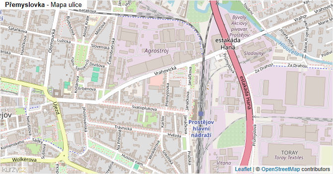 Přemyslovka - mapa ulice