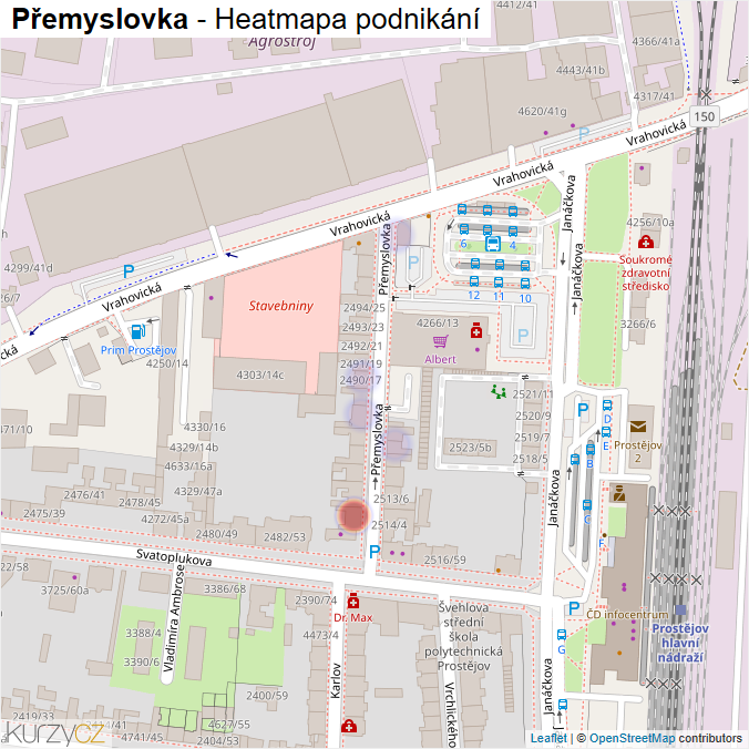 Mapa Přemyslovka - Firmy v ulici.