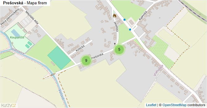 Prešovská - mapa firem