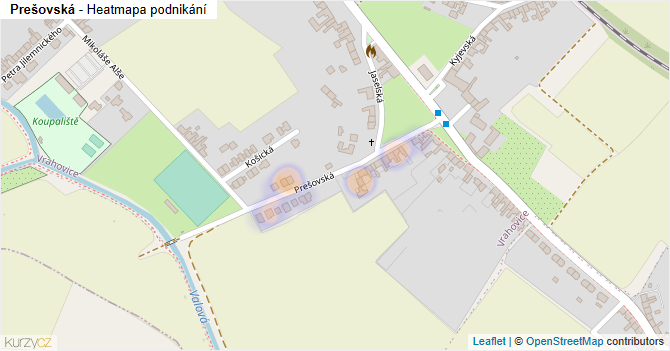 Prešovská - mapa podnikání