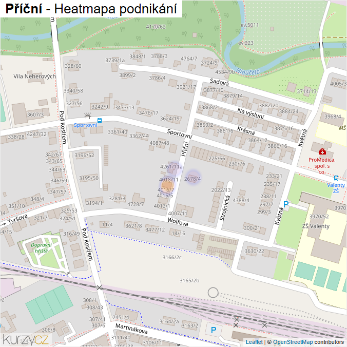 Mapa Příční - Firmy v ulici.