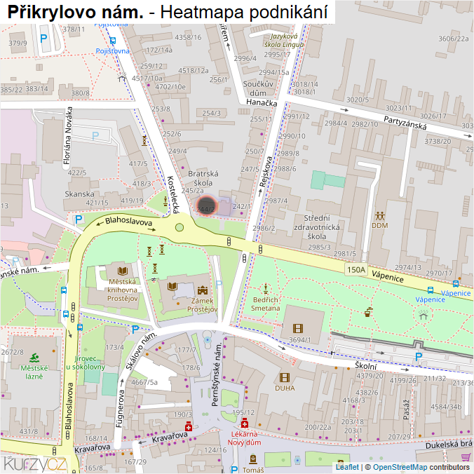 Mapa Přikrylovo nám. - Firmy v ulici.