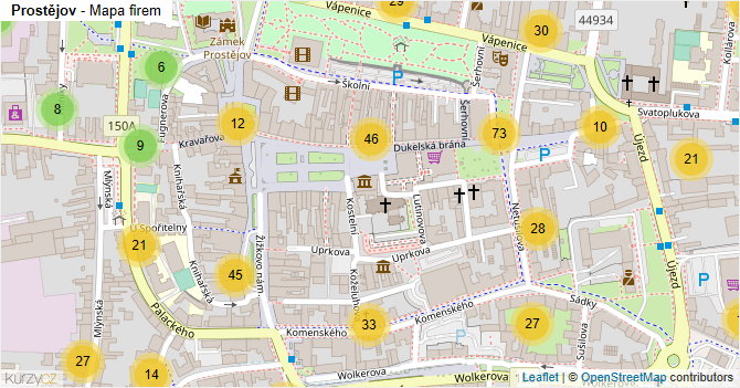 Prostějov - mapa firem