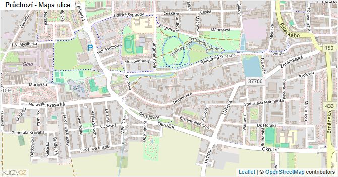 Průchozí - mapa ulice