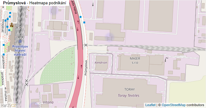Průmyslová - mapa podnikání