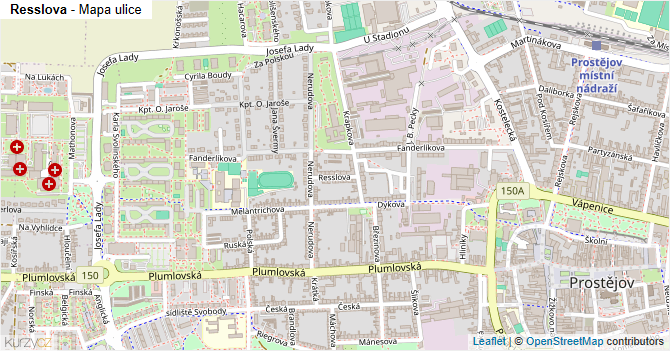 Resslova - mapa ulice