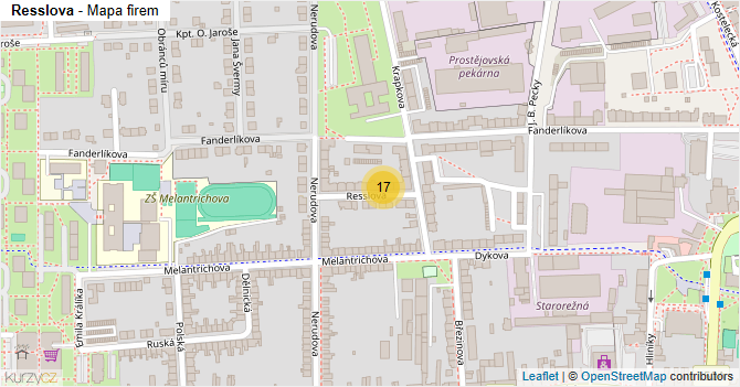 Resslova - mapa firem