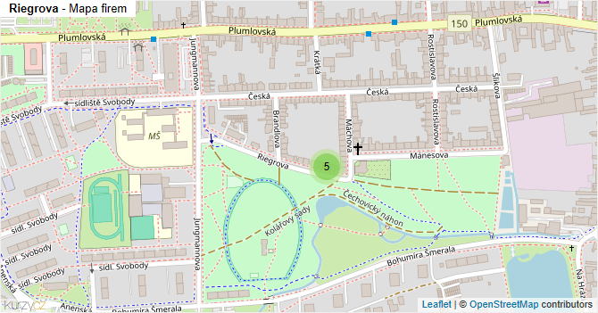 Riegrova - mapa firem