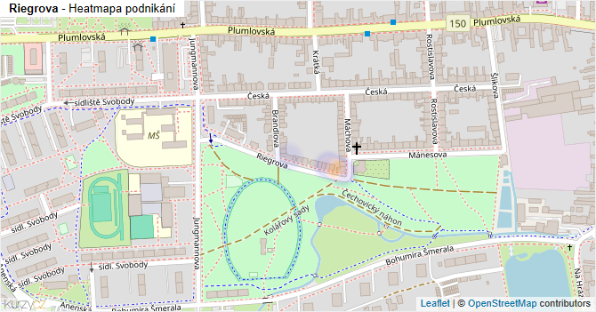 Riegrova - mapa podnikání